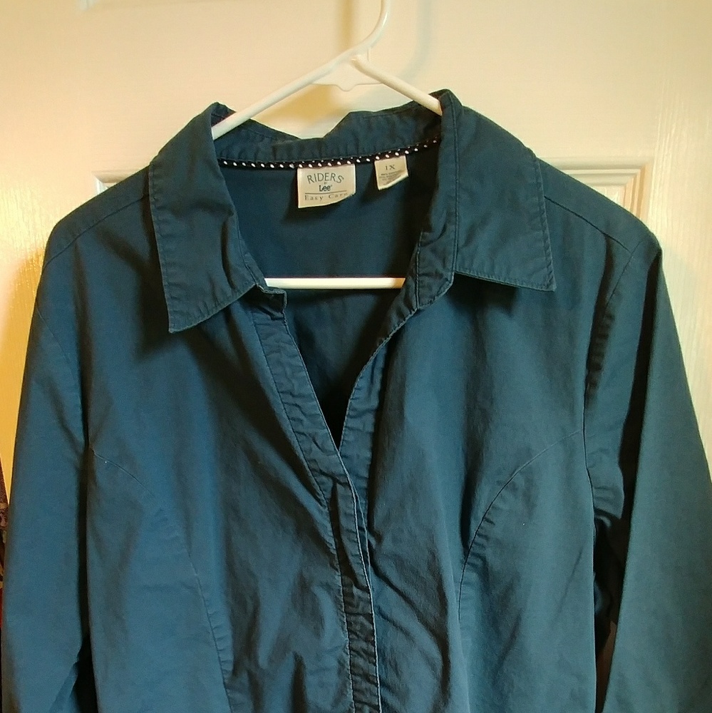Navy button up shirt