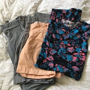Lularoe Julia dress (s) + three shorts