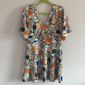 Zara Floral Open Back Dress