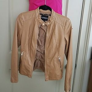 Tan express leather jacket