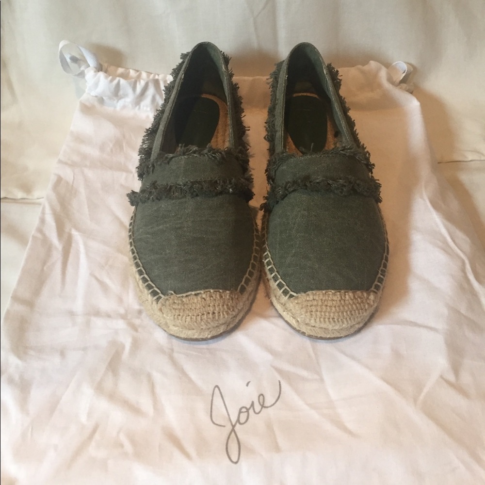 Joie Woman's Olive Green Espadrilles w/ Dust Bag - Picture 3 of 7