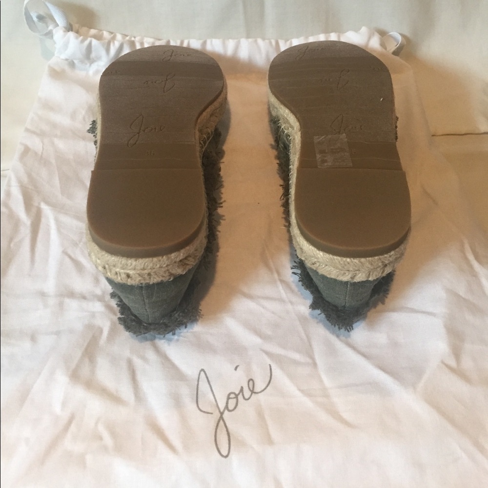 Joie Woman's Olive Green Espadrilles w/ Dust Bag - Picture 6 of 7