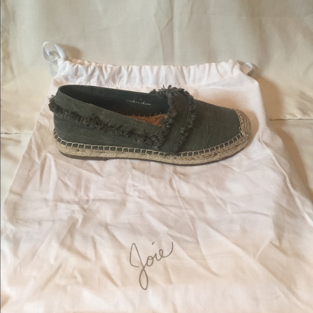 Joie Woman's Olive Green Espadrilles w/ Dust Bag - Picture 7 of 7