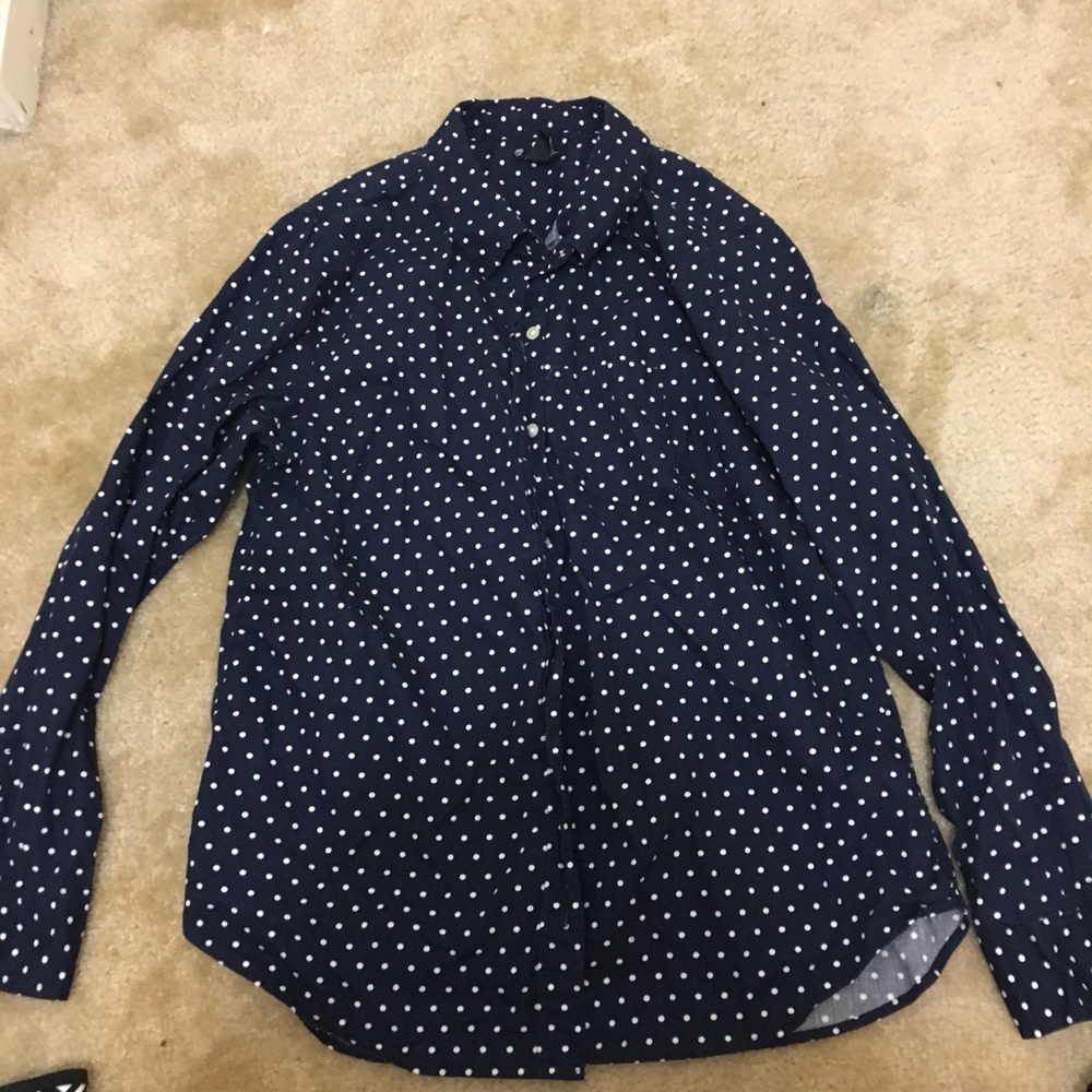Polka dot button down
