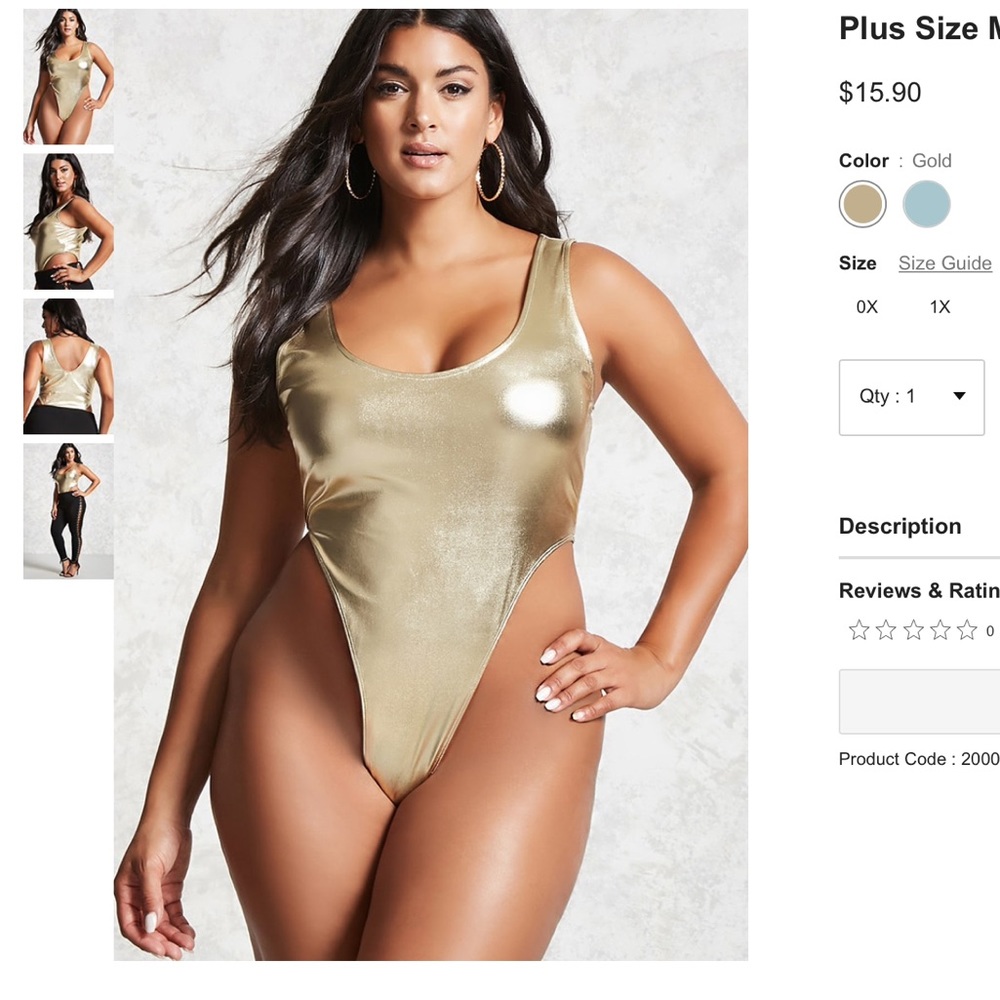 Forever 21 Plus Size Metallic Bodysuits