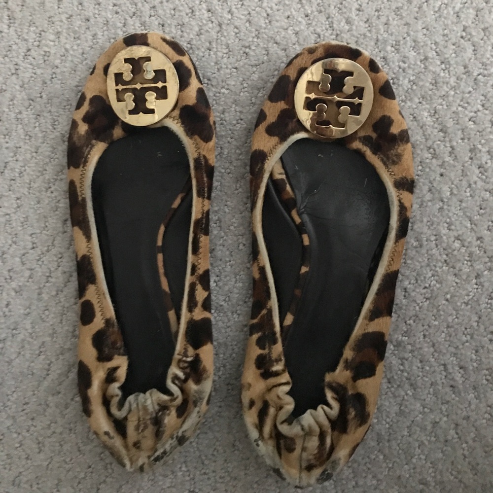 Tory Burch Reva Ponyhair Leopard Printed Flats