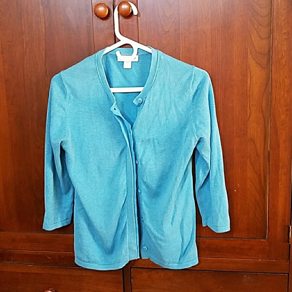 Beautiful, turquoise silk cardigan