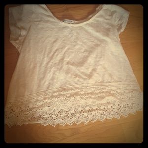 American Rag cropped crochet detail tank top small