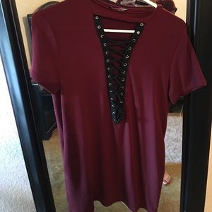 Burgundy Tie up Top