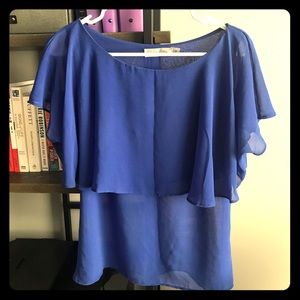 Blue short sleeves tops