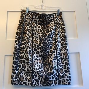 Leopard print classic pencil skirt