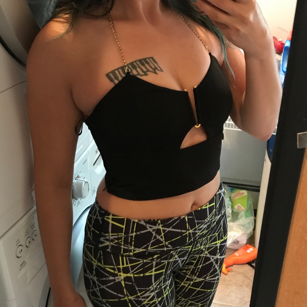 NWOT chain halter crop top