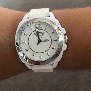 Coach white watch
