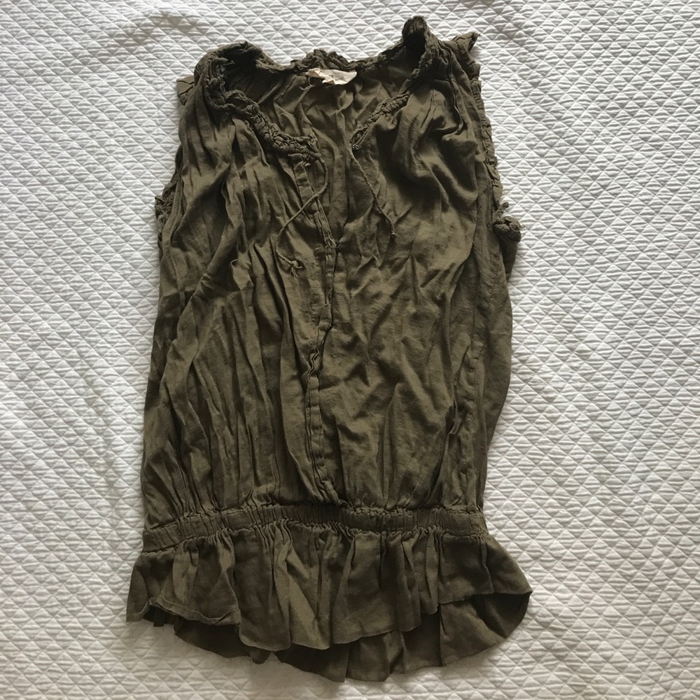 Isabel Marant army green peasant top.