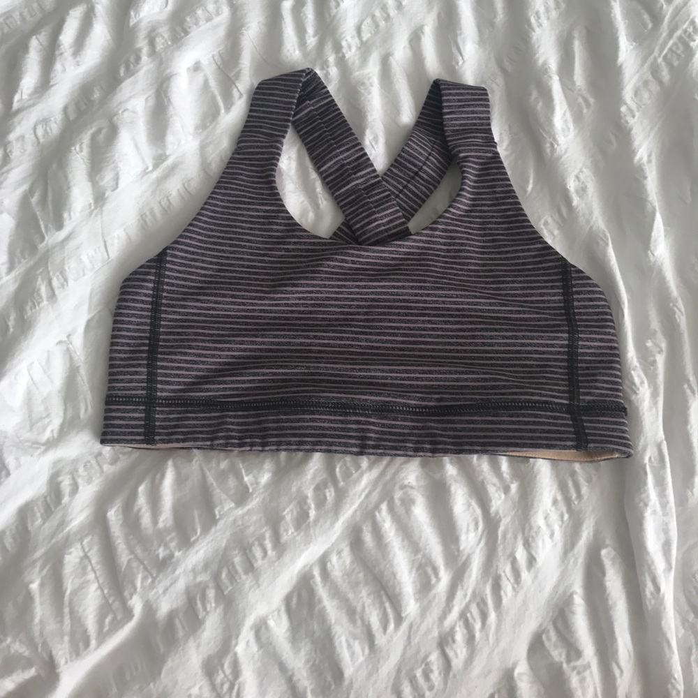 Purple and gray lululemon sports bra