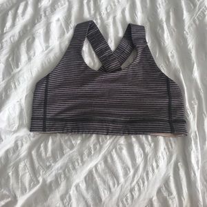 Purple and gray lululemon sports bra