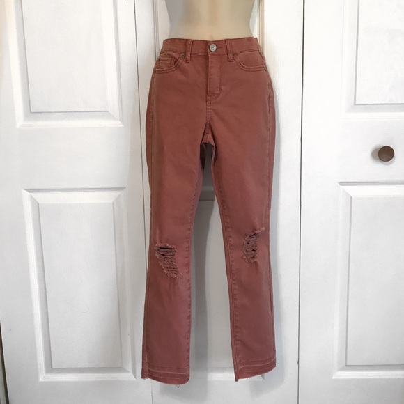 Pink Mid-Rise Ankle Flex Stretch Pants - Picture 2 of 4