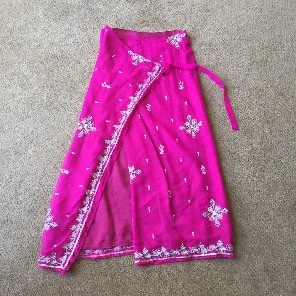 Sequined Tie Wrap Skirt
