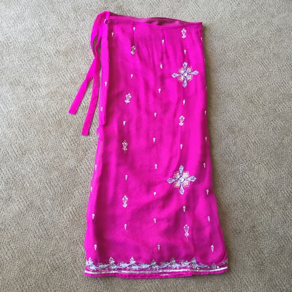 Sequined Tie Wrap Skirt - Picture 4 of 7