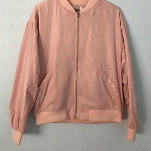 Baby pink bomber jacket