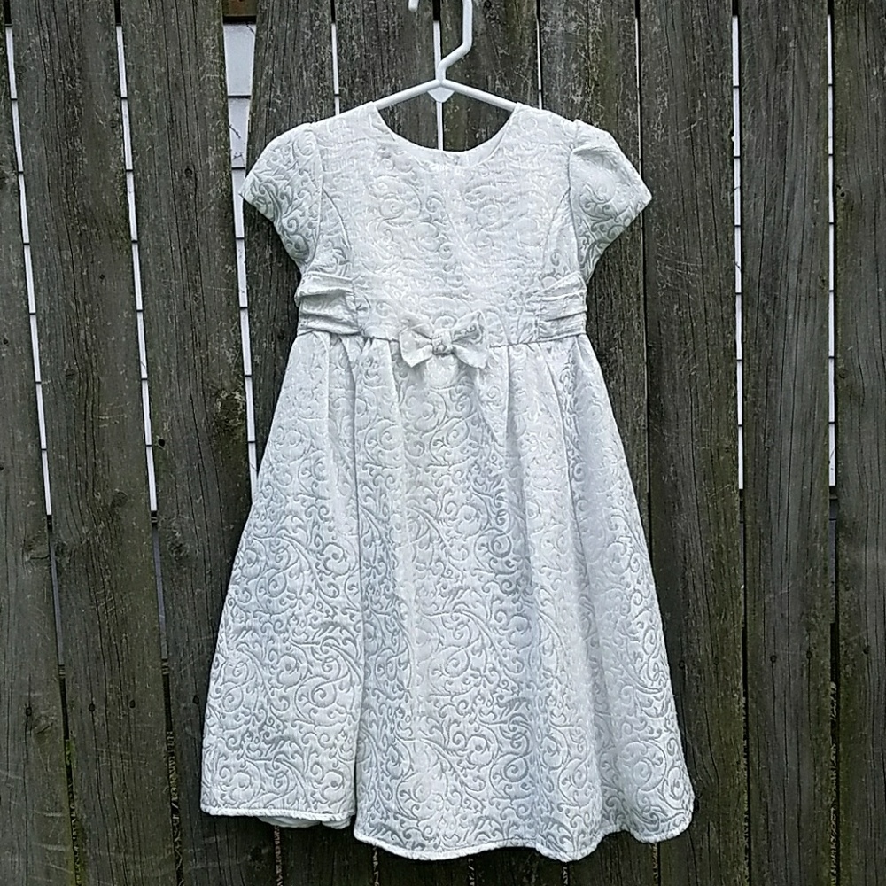 White Jaquard Dress