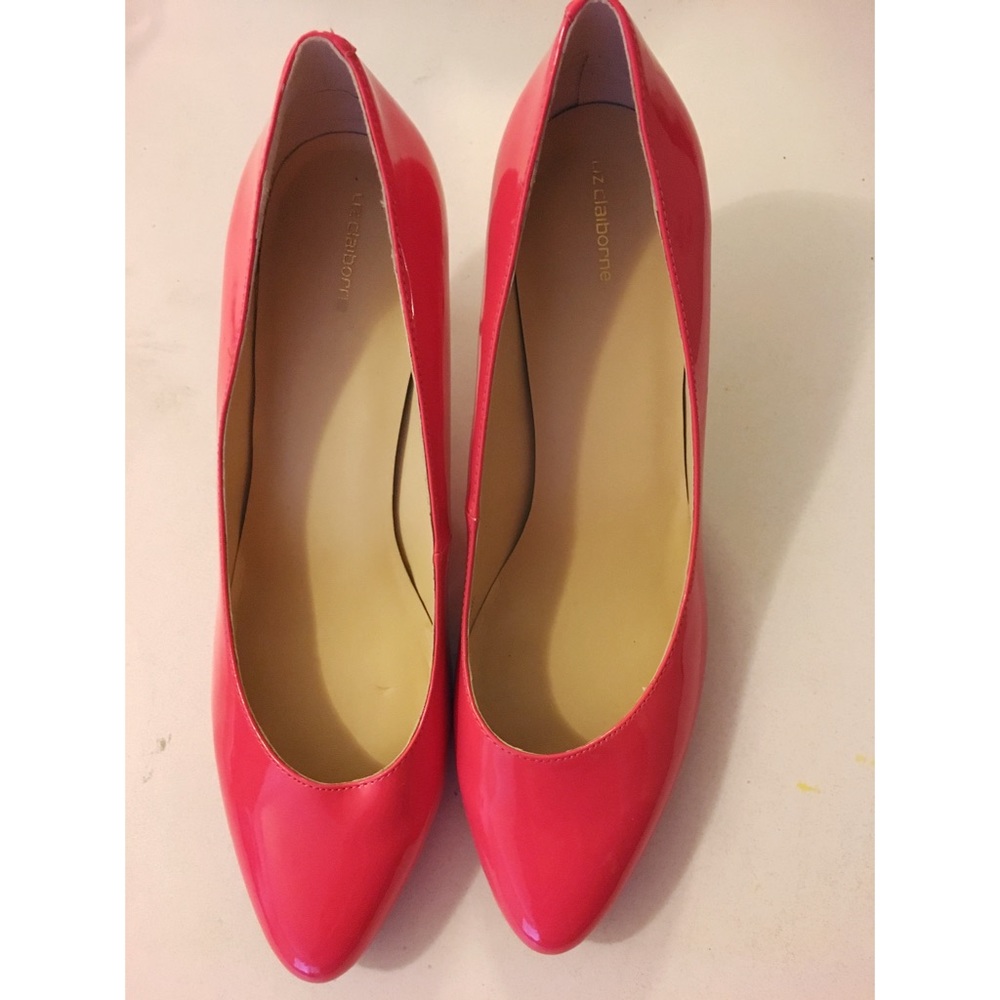 Liz Claiborne Hot Pink Coral patent pumps Sz 11