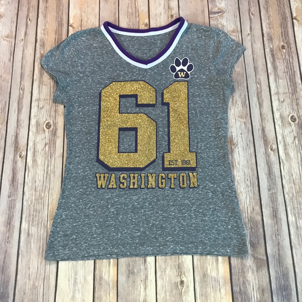 Girls UW Huskies Fan Gear T-Shirt, Grey, Size 12
