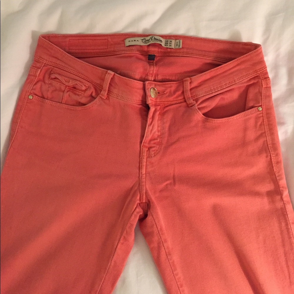 Zara Salmon Skinny Jeans