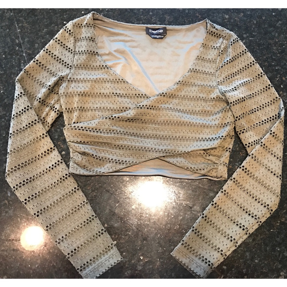 Bebe Long Sleeve Crop Top