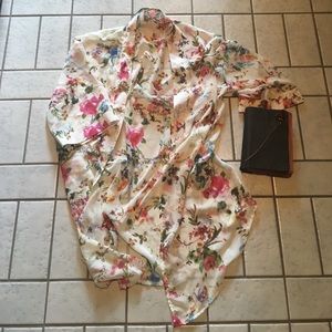 Cream Floral Kimono No Brand ONE SIZE