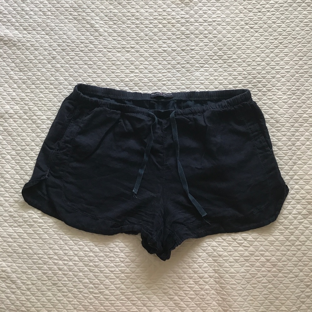 Brandy Melville silk shorts with drawstring.