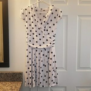 White w/black polka dot dress