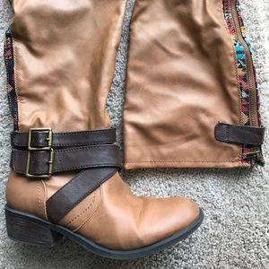 Tan knee high boots