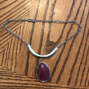 Pear Purple Stone Necklace