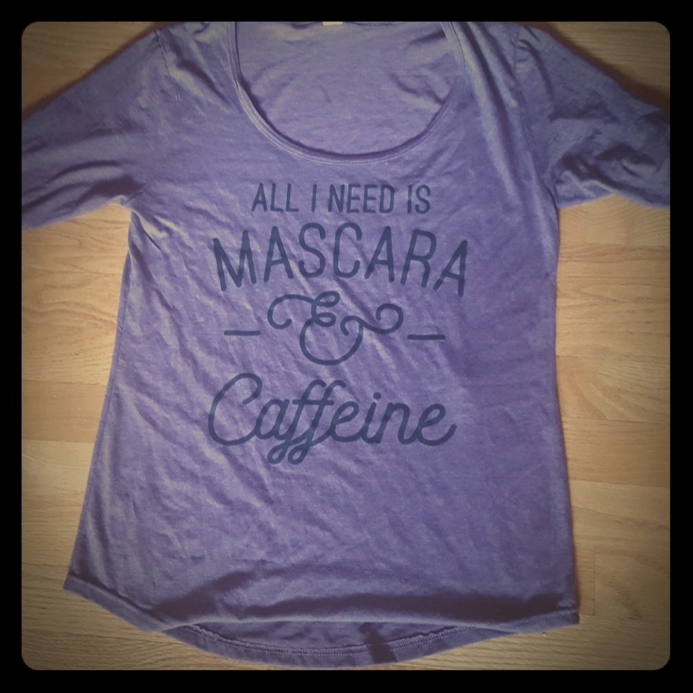 Mascara & Caffeine purple half sleeve tee S/M