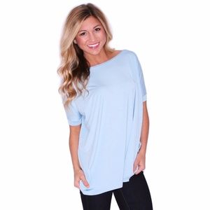 Light blue short sleeve piko shirt