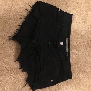 Brandy Melville Black Distressed Shorts
