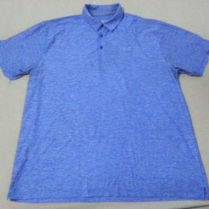 Mens Under Armour Polo Shirt 2XL XXL Blue Athletic