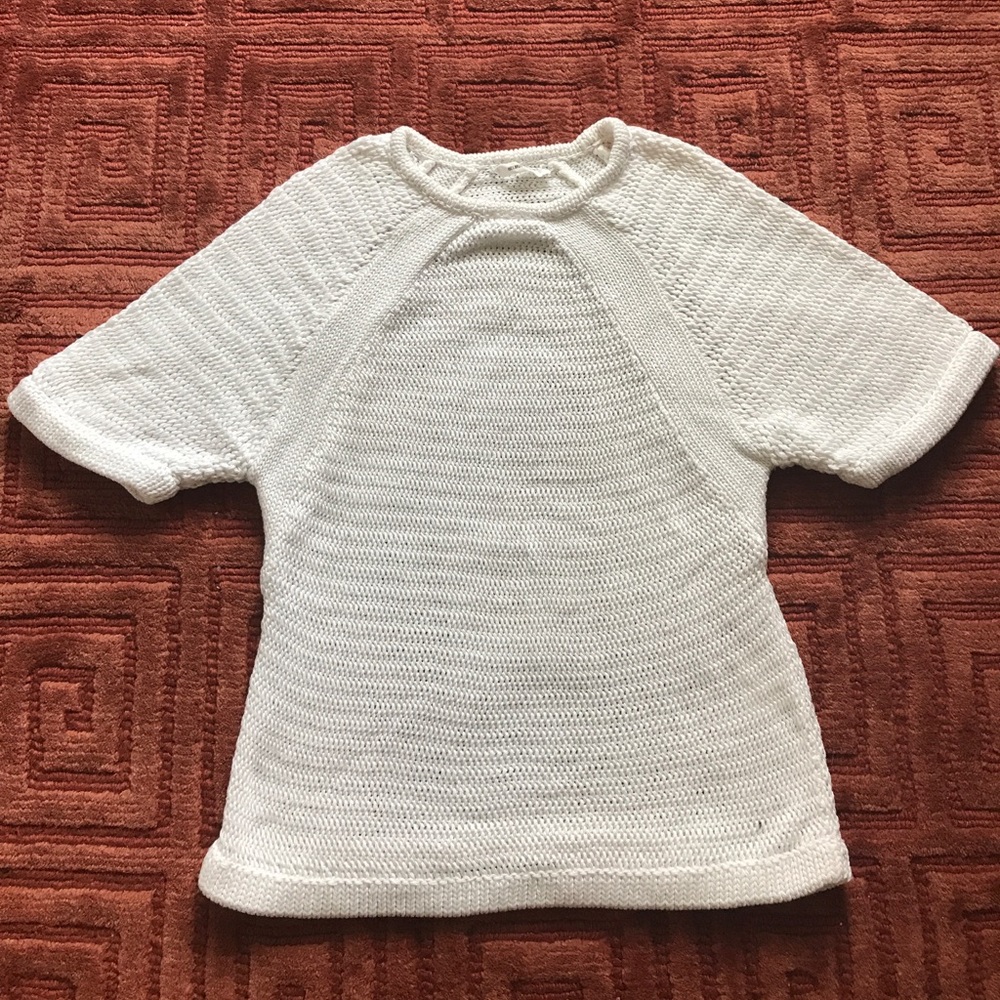 White knitted summer sweater by Helmut Lang.