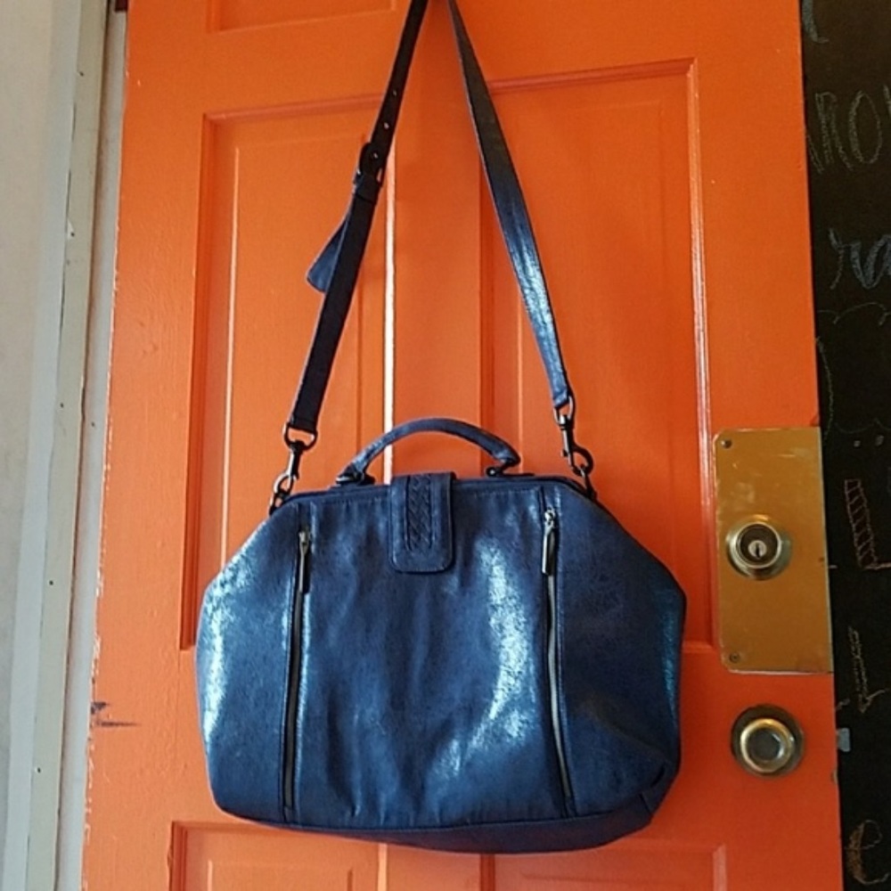 Matt and Nat large satchel handbag, Bold blue
