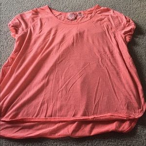 Calia orange and black stripe workout top