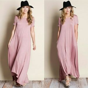 GORGEOUS PINK T SHIRT MAXI DRESS