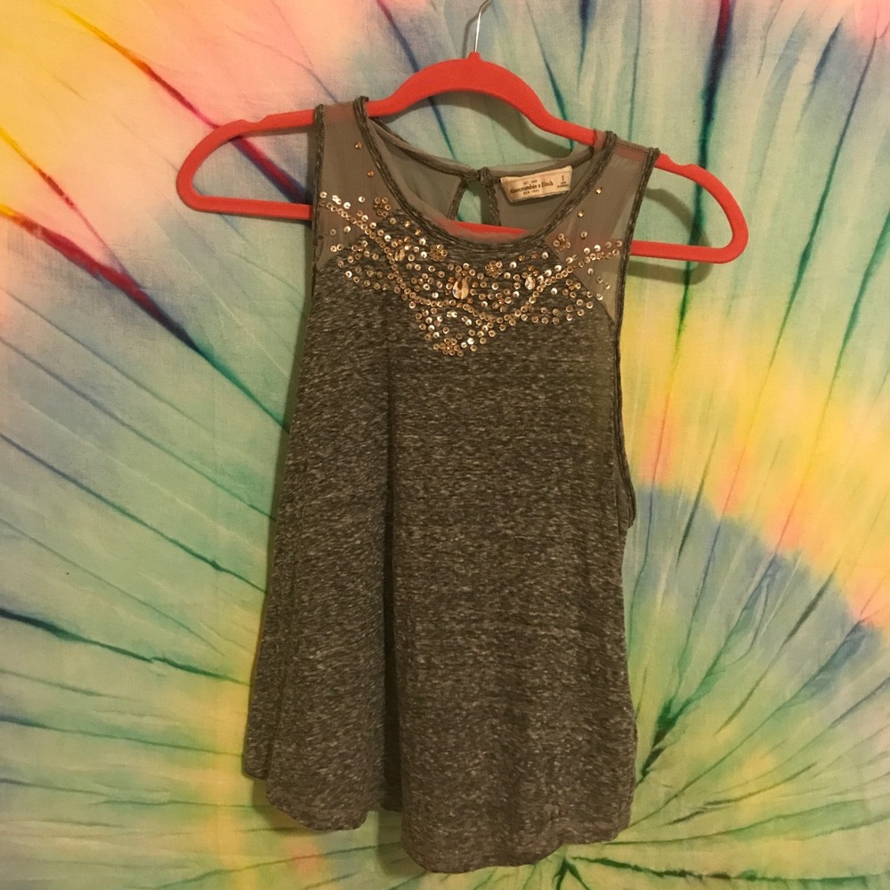 A&F Sparkly High Neck Fancy Tank Top