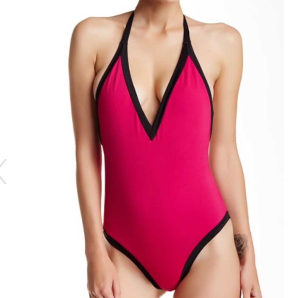 Sole East Swim One-Piece Pink Berry bathing suit
