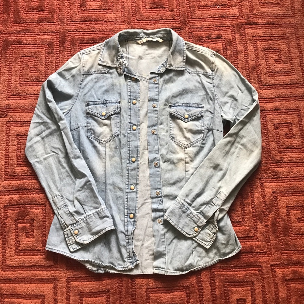 Denim button down with ivory buttons from Zara