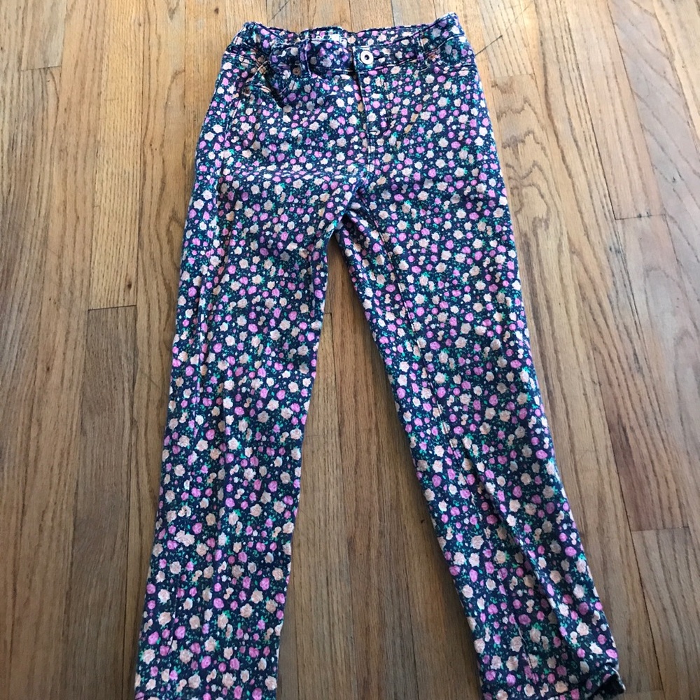 Dark denim w/ yellow and peach roses