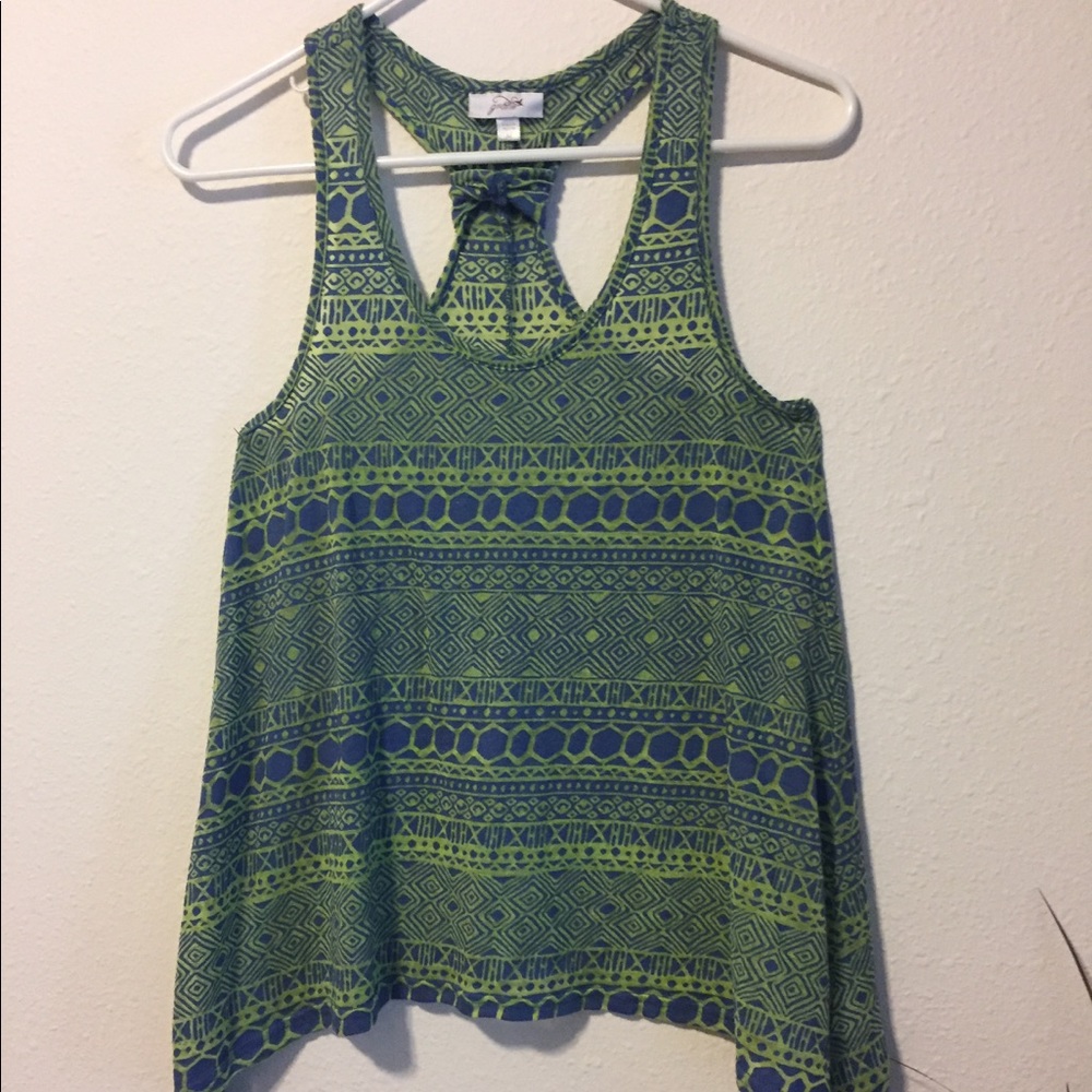 Horizontal design green and blue tank size M