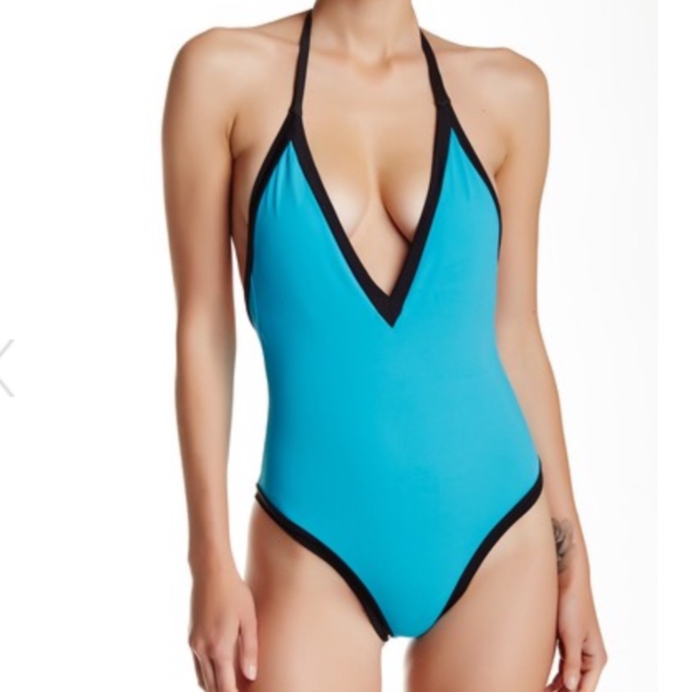 Sole East Swim One-Piece Aqua Blue bathing suit
