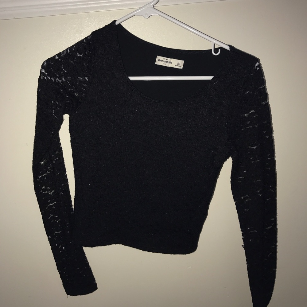 One black latest crop top top