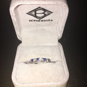 Blue sapphire and diamond ring